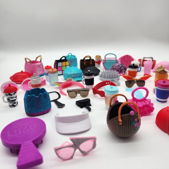 Lot of 52 Assorted LOL Surprise OMG Dolls Accessories Clothes Bottles Glasses - Picture 9 of 10